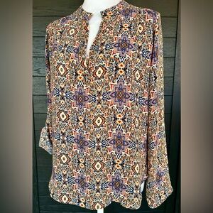 **GYPSIES & MOONDUST** Versatile 3/4 Sleeve/Long sleeve, Pope VNeck Blouse, Sm